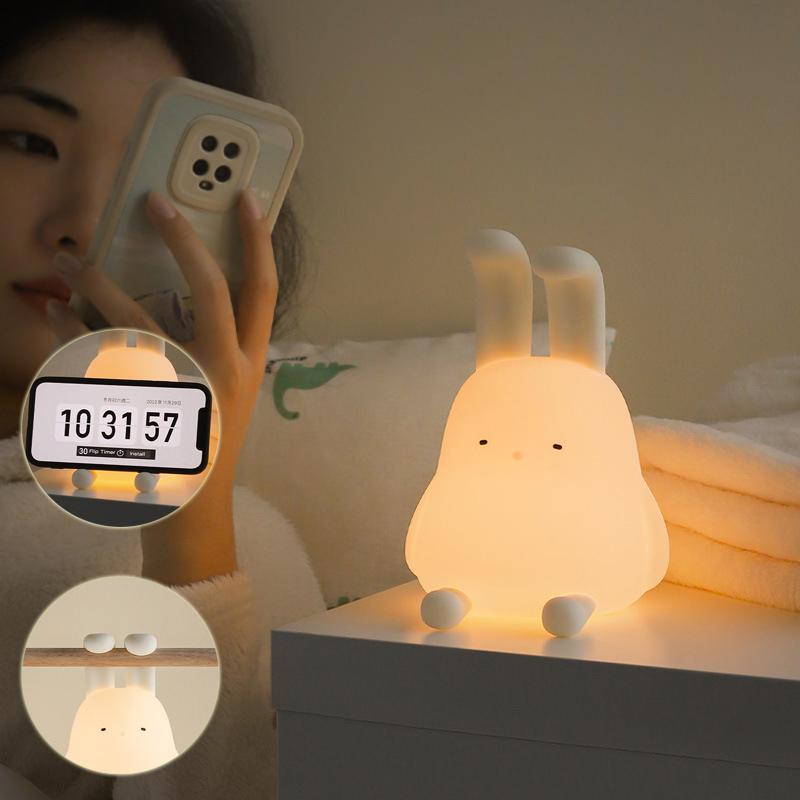 Cute Rabbit Mood Light Dimmable Led Soft Night Light for Baby Girlfriend Gift Children's Night Lights Kids Room Decor Led Lights