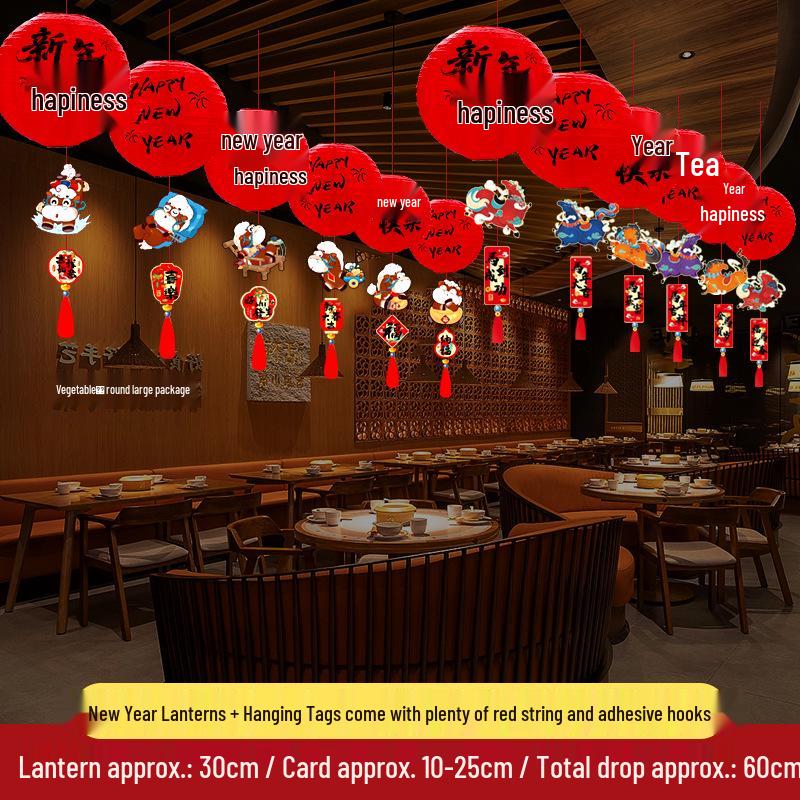 2026 Year of the Horse Lantern Decorations for Mall and Shop Lobbies: Spring Festival Hanging Ornaments