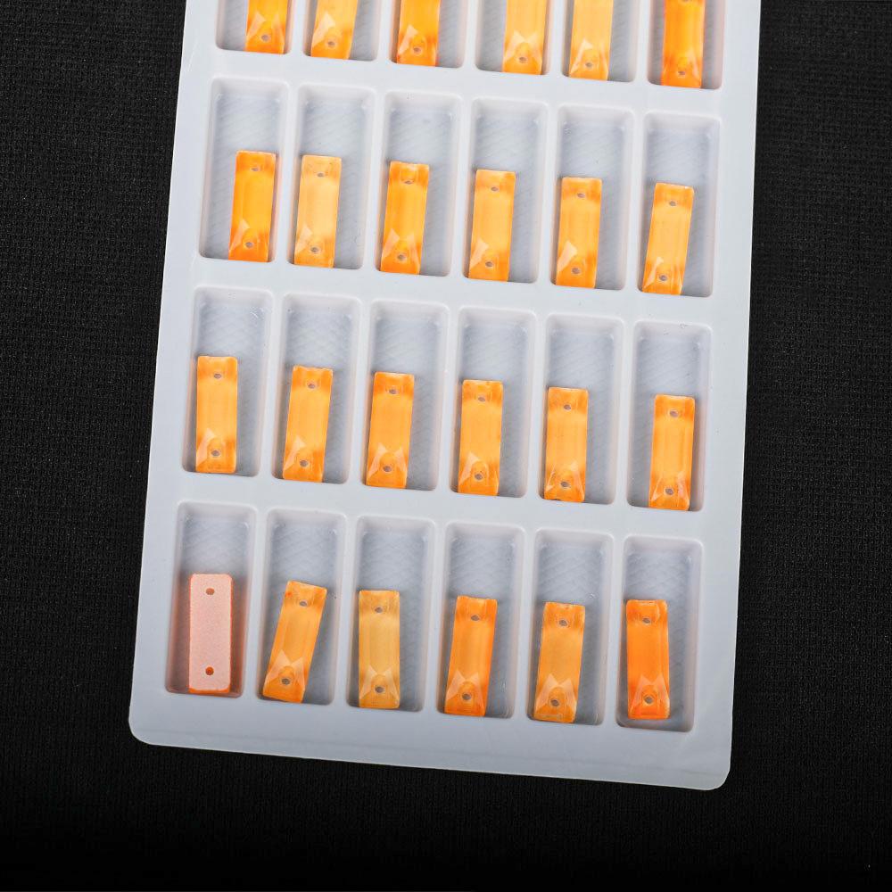 Long Fluorescent Glass Flat Buckle Hand Seam Drill, Double Hole Rhinestone Flat Bottom Drill Diy Accessories Material Package