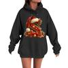 Women's Casual Comfortable Long-Sleeved Christmas Letter-Printed Warm Hooded Crew-Neck Sweatshirt