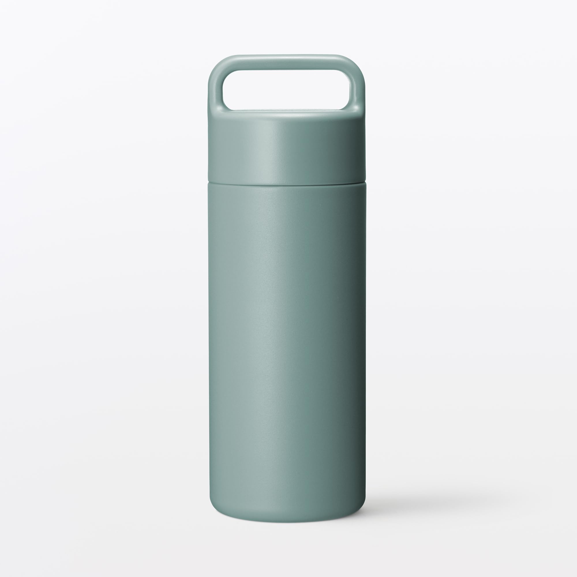 MUJI Вакуумная термобутылка с ручкой, Дымчато-зеленая, 23112642, Тип, 350 мл, Зеленая,