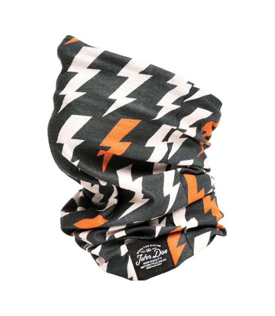 [John Doe] Tube Motorcycle Face Neck Warmer Bandana Beanie Balaclava Seamless Hi-Tech Microfiber Multifunctional, Red Flash