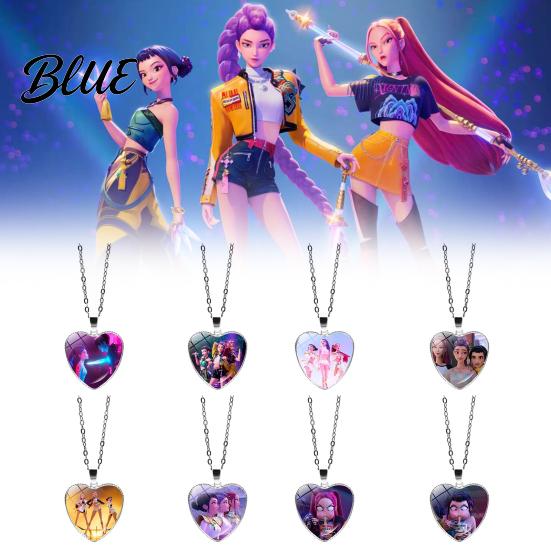 Cute Heart Pendant Korean Pop Hunters Necklace Anime Merchandise Skin-friendly