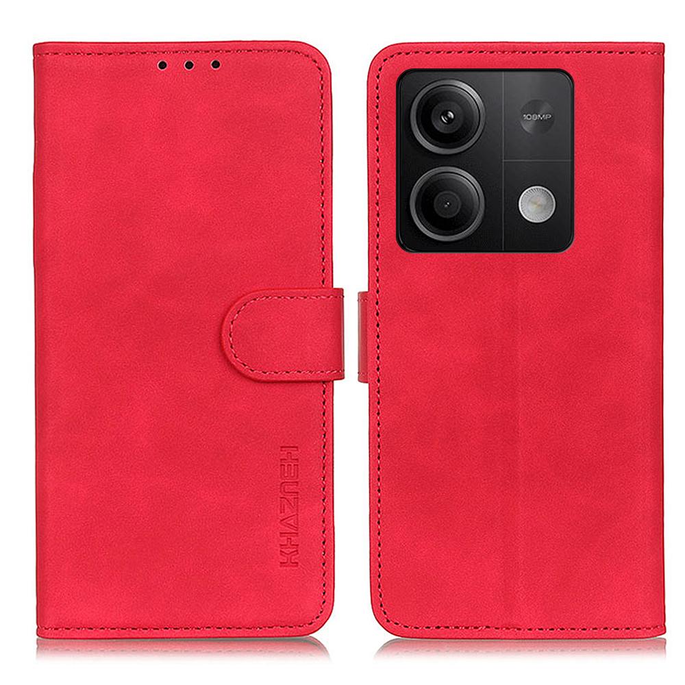KHAZNEH For Xiaomi Redmi Note 13 5G Case Retro PU Leather Smart Phone Stand Cover