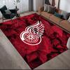 Detroit Red Wings Flannel Pattern Square Carpet,Area Rug,Carpet Rug for Living Room Bedroom Sofa Playroom Decor,Non-slip Floor Mat