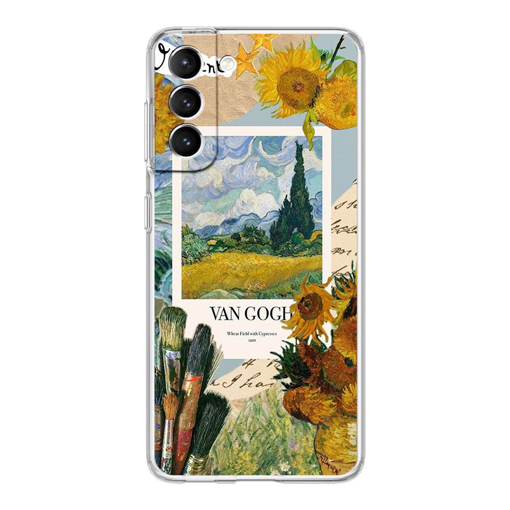 Starry Sky Van Gogh Art Phone Case For Samsung Galaxy S24 S23 S22 S20 Ultra S21 FE 5G S10 S9 Plus S10E S8 Silicone Clear Cover