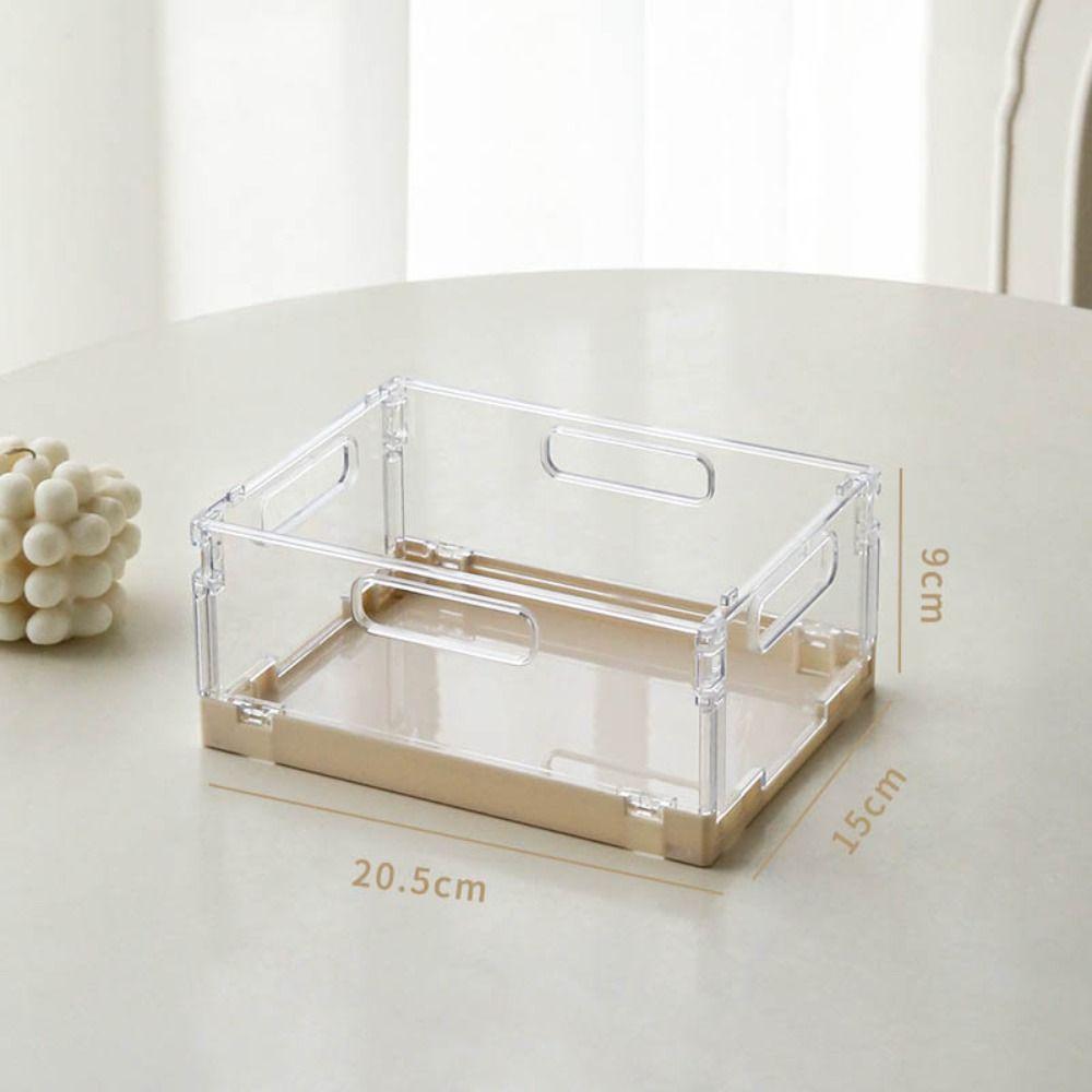 

Складная корзина для канцелярских принадлежностей, пластиковый органайзер, новая настольная корзина для хранения S-Khaki