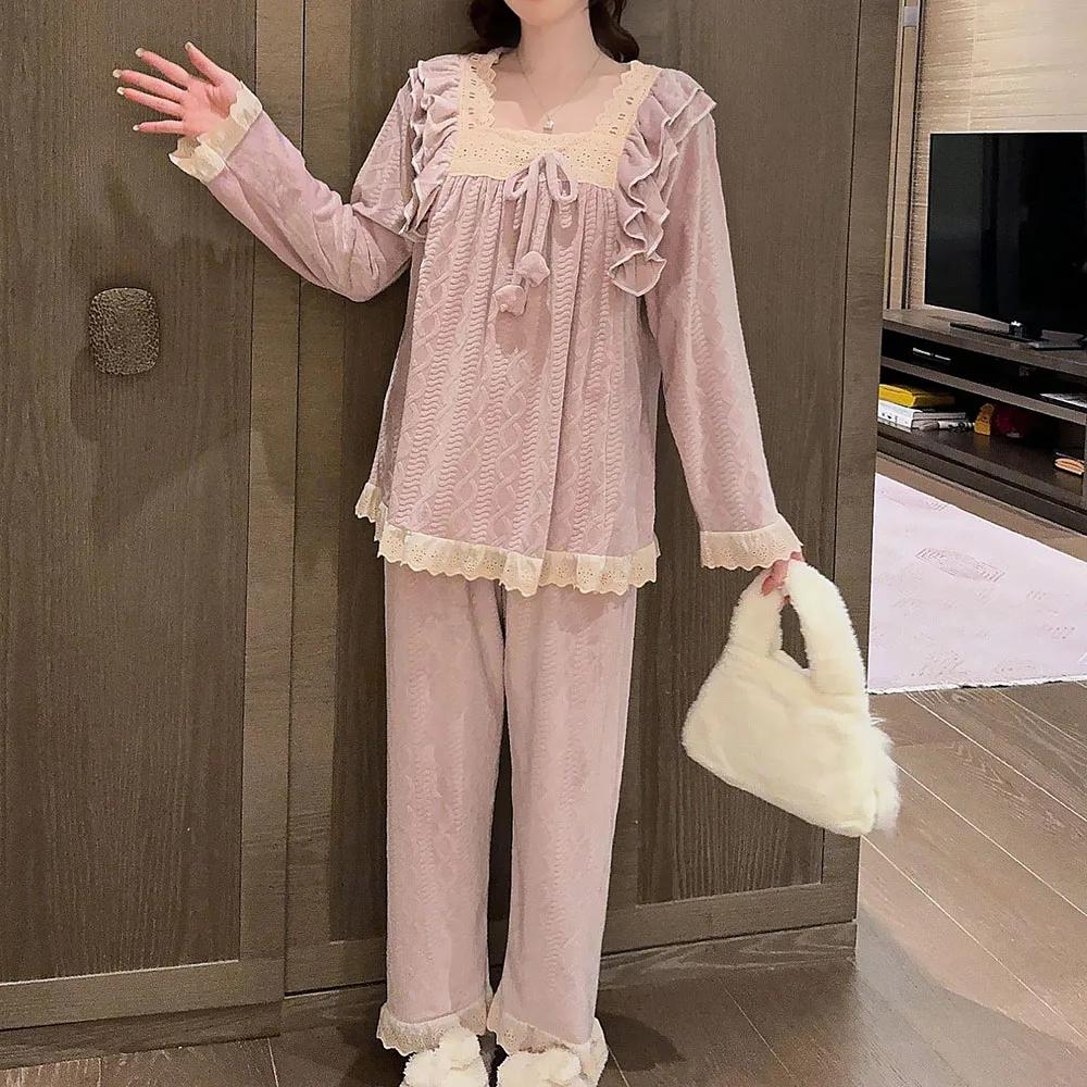 Extra Large Women's Pajamas Velvet Women's Winter Pajamas Women's Home Wear