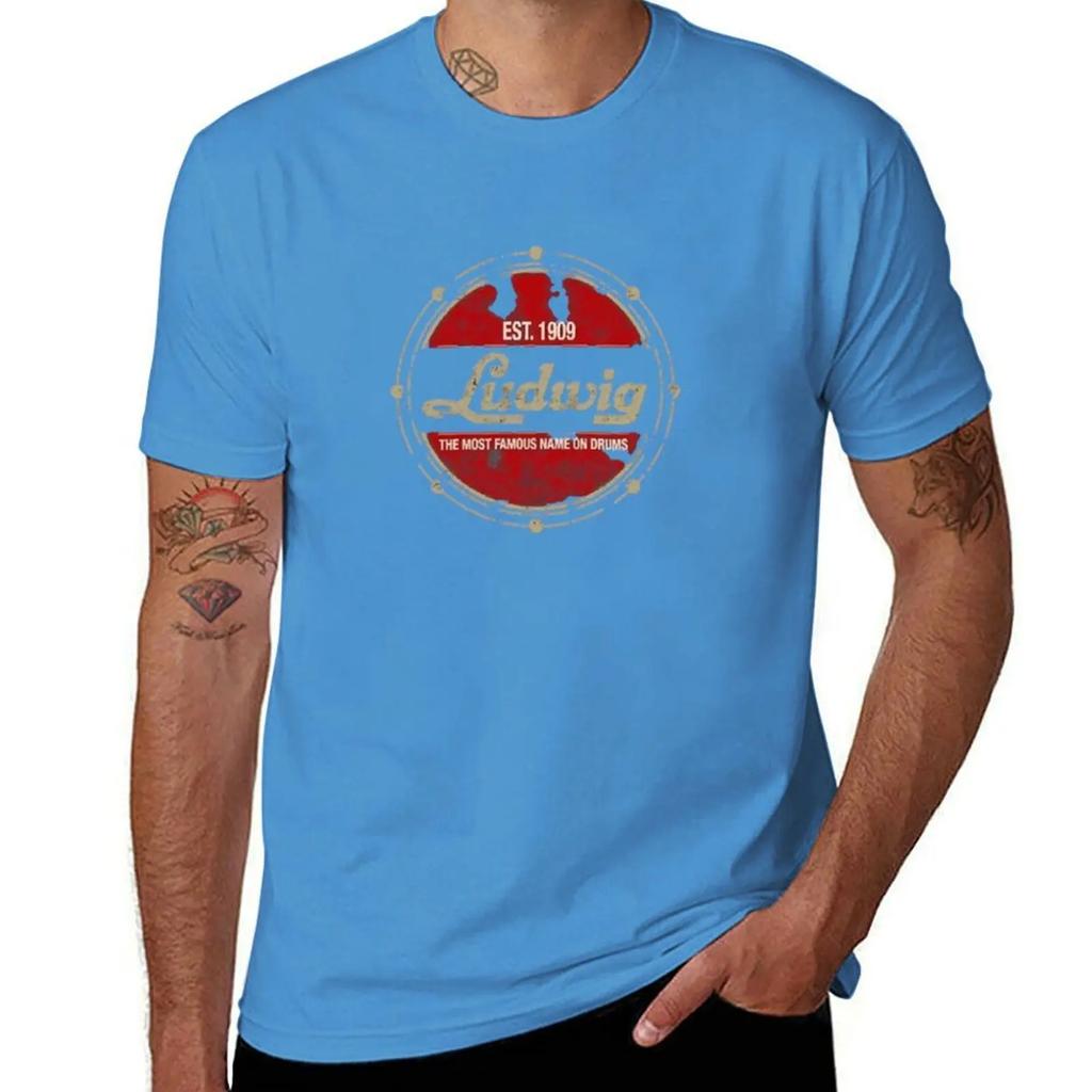 Ludwig Drums T-Shirt Summer Tops Anime Graphics T Shirts for Men Pack