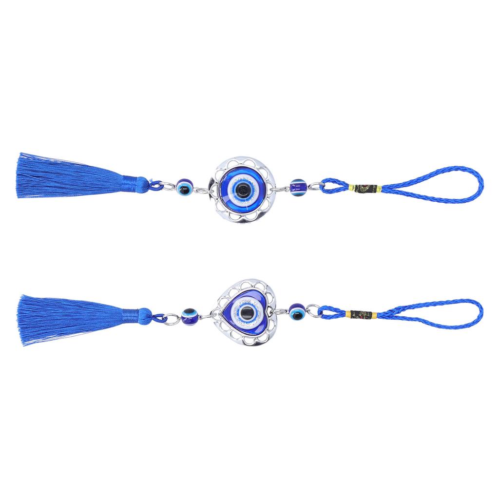 5Pcs Evil Eye Pendant Coloured Glaze Blue Tassel Exquisite Design Good Luck Evil Eye Decor for Room 