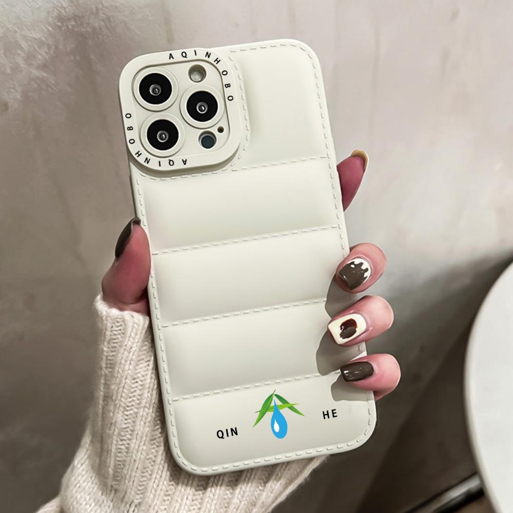 ADD LOGO Down Jacket TPU Mobile Phone Case for iPhone 14 Pro Max