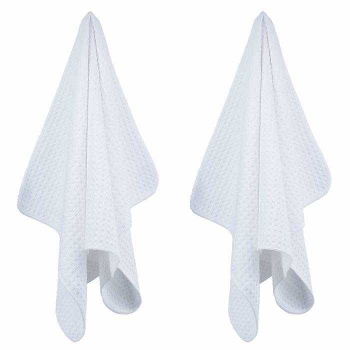 Torchons de Cuisine - Polyte - Ultra Premium - Microfibres Antimicrobiennes - 40x71 cm - Blanc