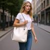 Women's Fashion Bucket Bag with Chain Strap Black Leather Shoulder Bag for New In PU Letter Decoration Small Underarm Shoulder