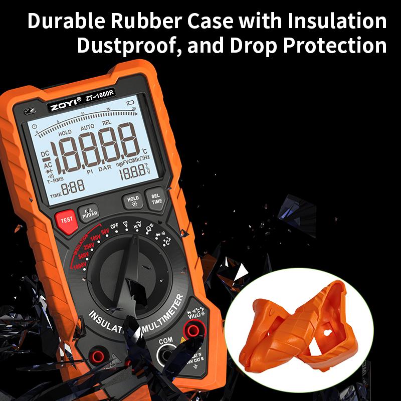 ZOYI High Precision Megohmmeter Multimeter 2-in-1 1000R Insulation Tester Electrician 1000V for New Energy Electrical