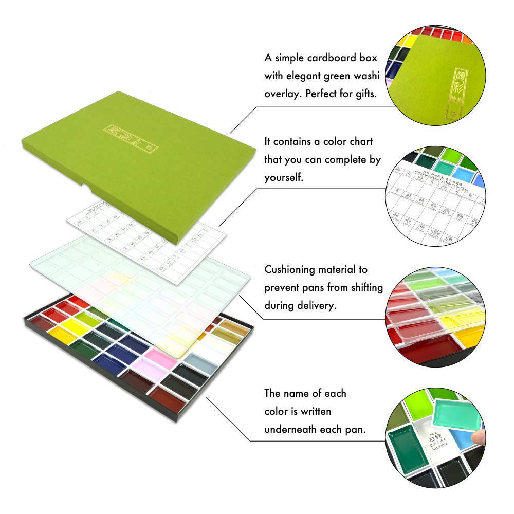 Kuretake Gansai Tanbi Paints, 24 Colors, MC20/24V