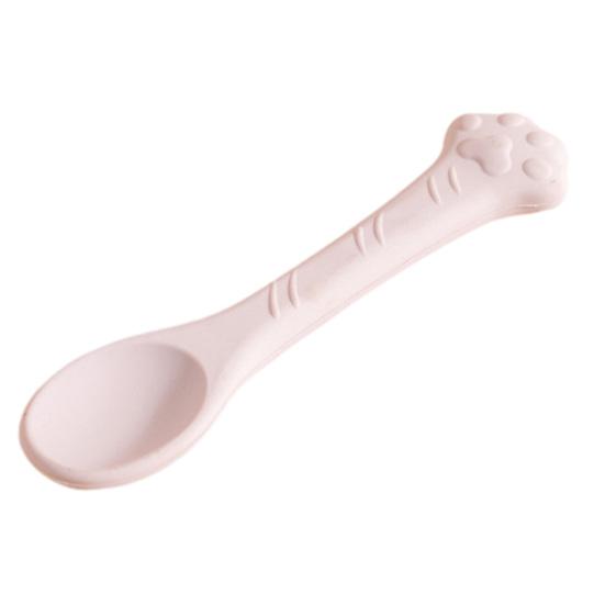 Silicone Cat Feeding Spoon, Cat Treat Scoop for Wet Food, Non-Slip Paw Handle Pet Food Mixing Spoon, Pet Supplies серый