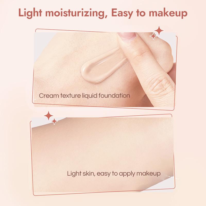 GECOMO Small Powder Bottle Liquid Foundation Soft Mist Long-lasting Makeup Does Not Come Off Moisturizing Concealer Waterproof