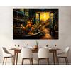 Vintage Wine Barrels and Wine Fountain Dinner Party Food Illustration Poster Canvas Painting Wall Pictures Home Wine Shop Decor
