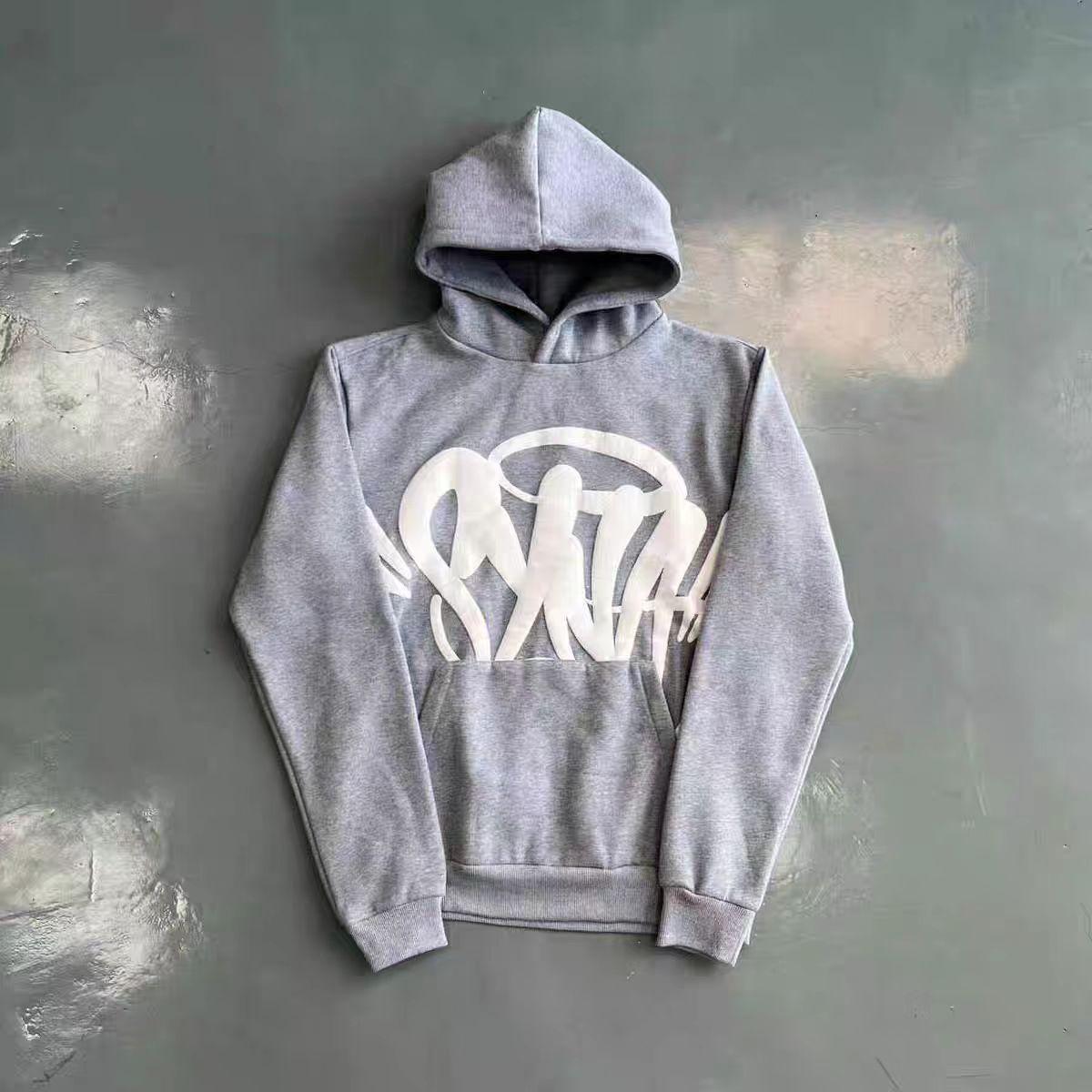 American retro personality street hip hop autumn trend European print hooded sweater suit men and women the same trend S