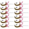 12Pcs Cake Insert Golden Moon Star Cake Topper with Pink Bowknot Wedding Birthday Party Decoration