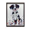 Plakat Z Psem W Kolorowej Mozaice Plakat Z Psem W Kolorowej Mozaice, 30X40 Cm, Rama Drewniana Ciemny Brąz, Papier Matowy 230 Gsm