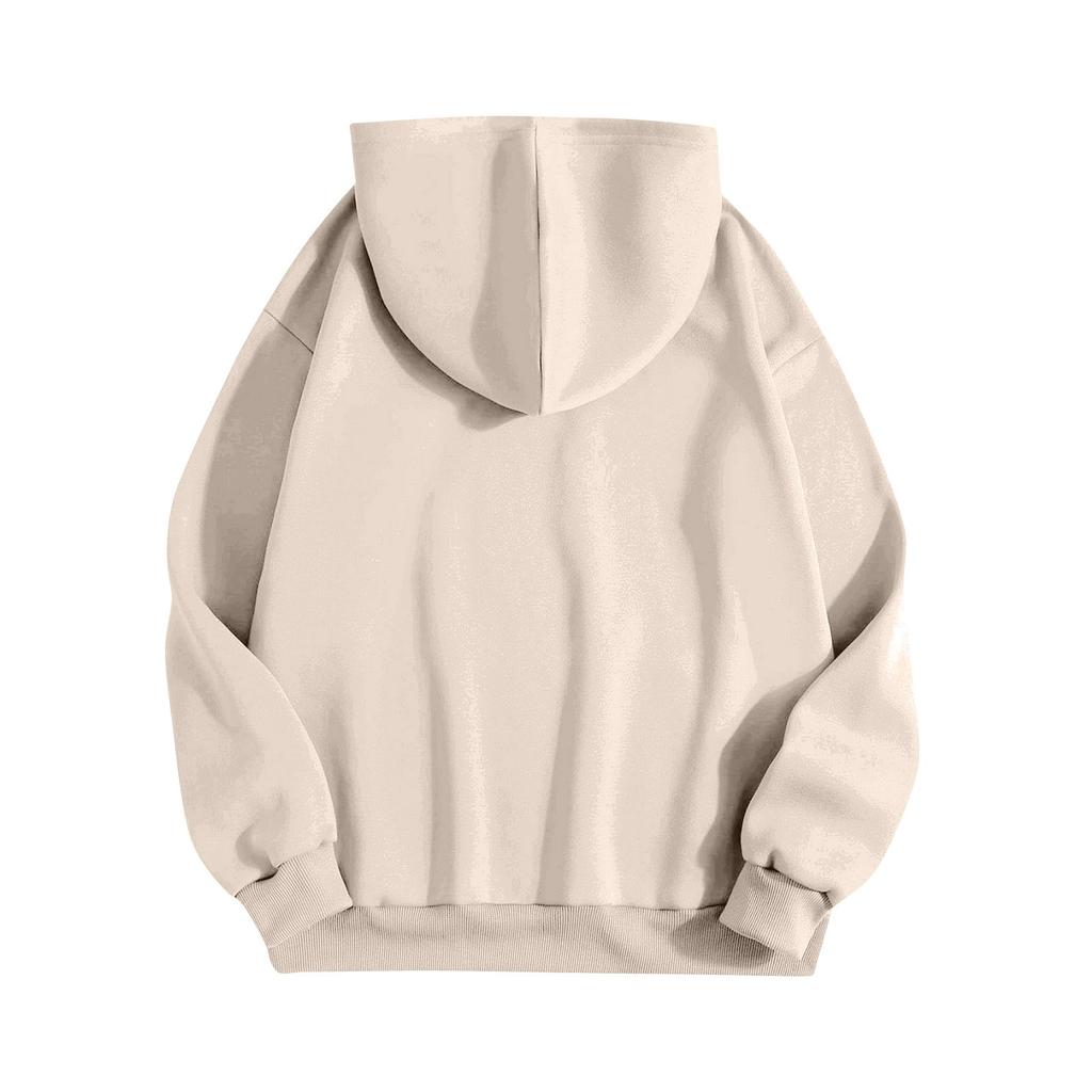 Women's Fashion Casual Long Sleeve Solid Color Hooded Sweatshirt Tops