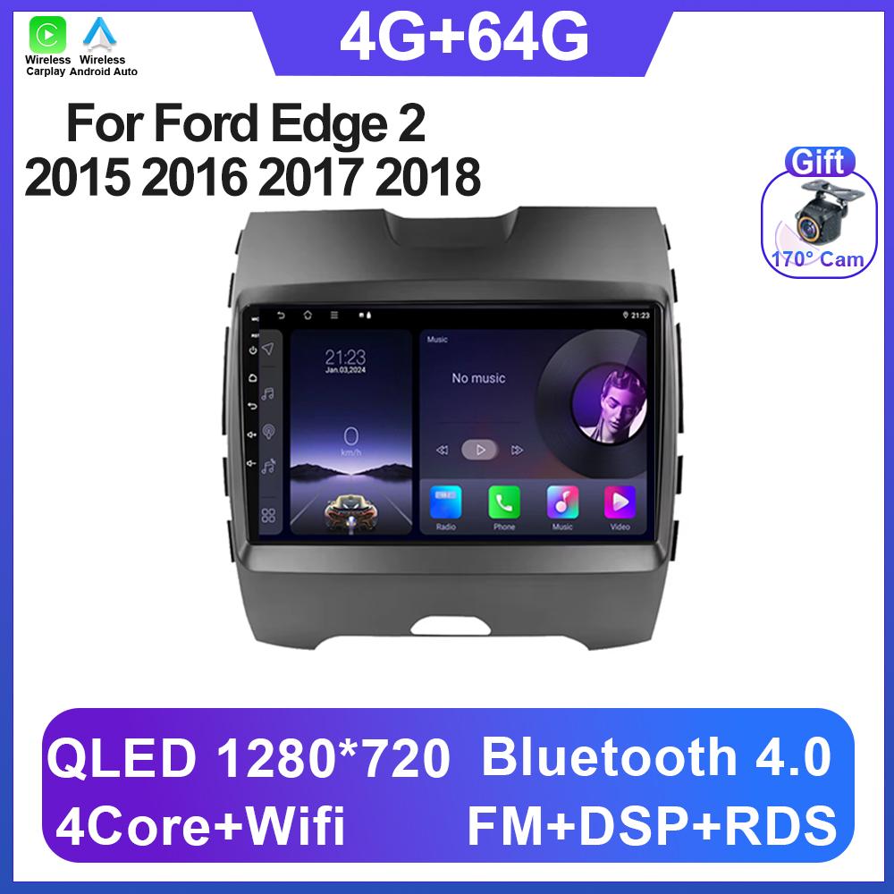 Android 14 For Ford Edge 2 2015 2016 2017 2018 8 Core CPU Bluetooth Gps IPS Electronics Navigation Carplay Auto Radio No 2din