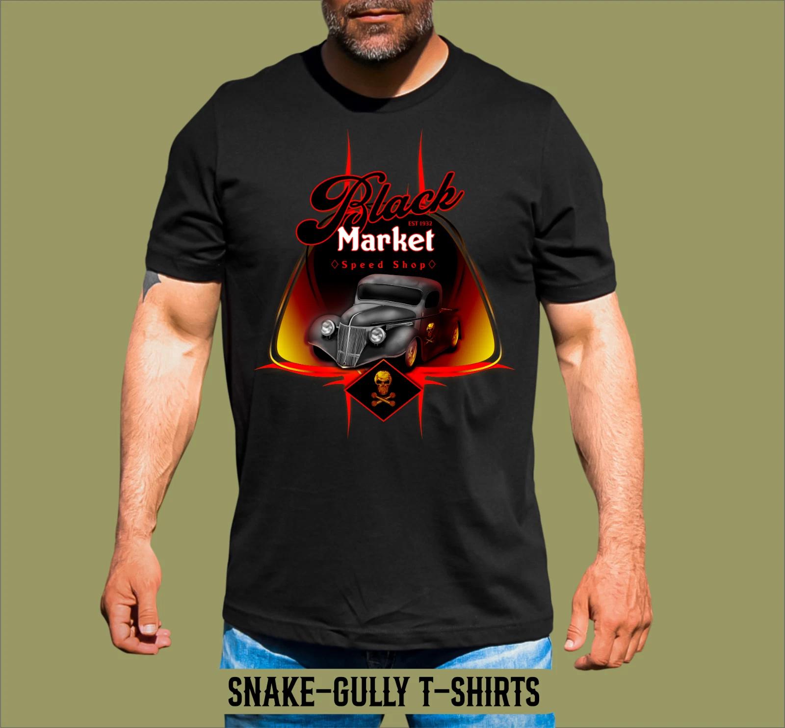 BLACK MARKET SPEED SHOP HOT ROD T-SHIRT 3XL