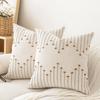 Throw Pillow Covers 18x18 Neutral Decorative Textured Cushion Case Farmhouse Pillowcase Modern Square Pillow Covers for Sofa