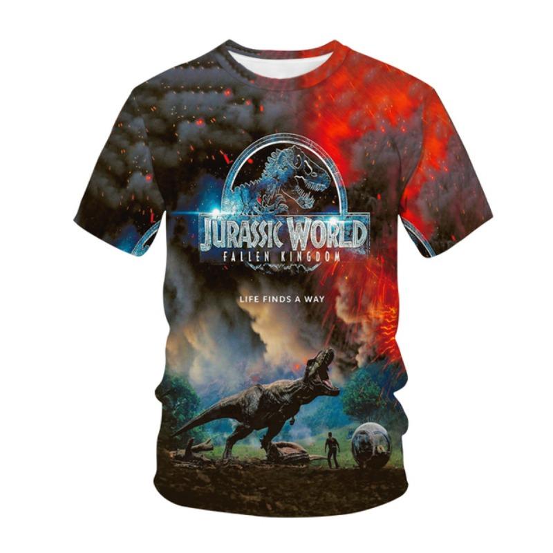 Jurassic Park Dinosaur 3D Print Kids T Shirt Summer Fashion Casual T-shirt Boys Girls Unisex Children's Clothing Tshirt Tops