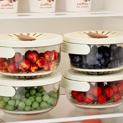Panier d'égouttage de fruits 2-en-1 Panier à laver les légumes avec poignée pliable Bol de conservation fraîcheur pour réfrigérateur Pour cuisine domestique
