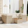VidaXL Garden Lounge Set with Cushions 7 Pcs Beige Braided Resin 3223496