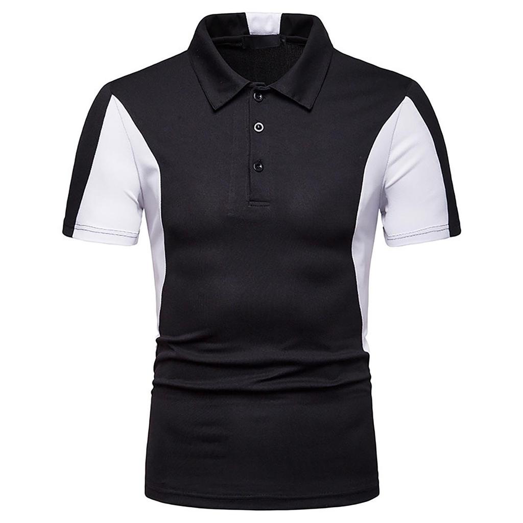 Men's Fashionable Patchwork Shirt With Short Sleeves For New Summer Sports