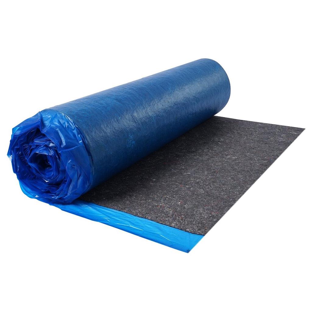 Floor Underlayment 37.2 m² 3mm Recycled Fiber Sound/Vapor Barrier Blue