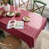 Tablecloth Yarn Red Checkered Festive Decorative Table Cloth American Fabric