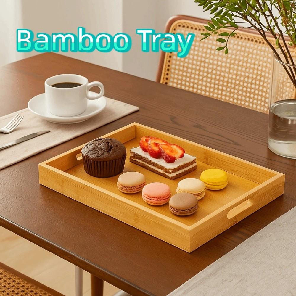 Rectangle Tea Tray with Handle Food Tray Multi-Purpose Fruit Tray  Kitchen Use