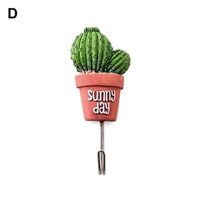 Appendiabiti portasciugamani autoadesivo da parete per bagno, forma di cactus, a forma di cactus