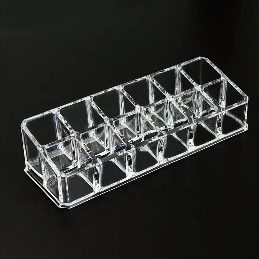 24/12 Grid Lipstick Holder Acrylic Cosmetics Storage Box Can Store And Sort Lipstick Nail Polish And Jewelry Display Rack 12 compartments G72