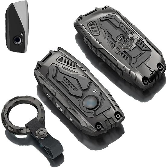 Key Fob Cover For BMW With Keychain, Key Fob Case Compatible With BMW 2 3 4 5 6 7 Series X1 X2 X3 X5 X6 Accessories (A Model-Black)