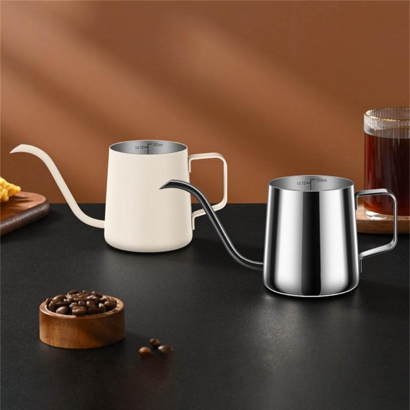 Cafetières en acier inoxydable infusées à la main, cafetières à bec verseur, bouilloires à bec long et étroit, bouilloires à goutte, bouilloires à col de cygne