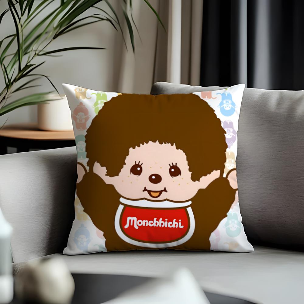 Viral Mmonchhichiead Cushion Cover Antidustmite Pillowcase Invisible Zipper Silky Short Plush Sofa Cushion Cover