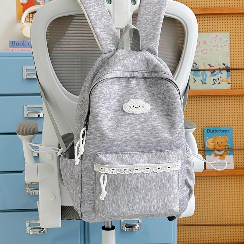 Cute Backpack for Girls Lace Trim Lightweight School Bag for Women Daily Use