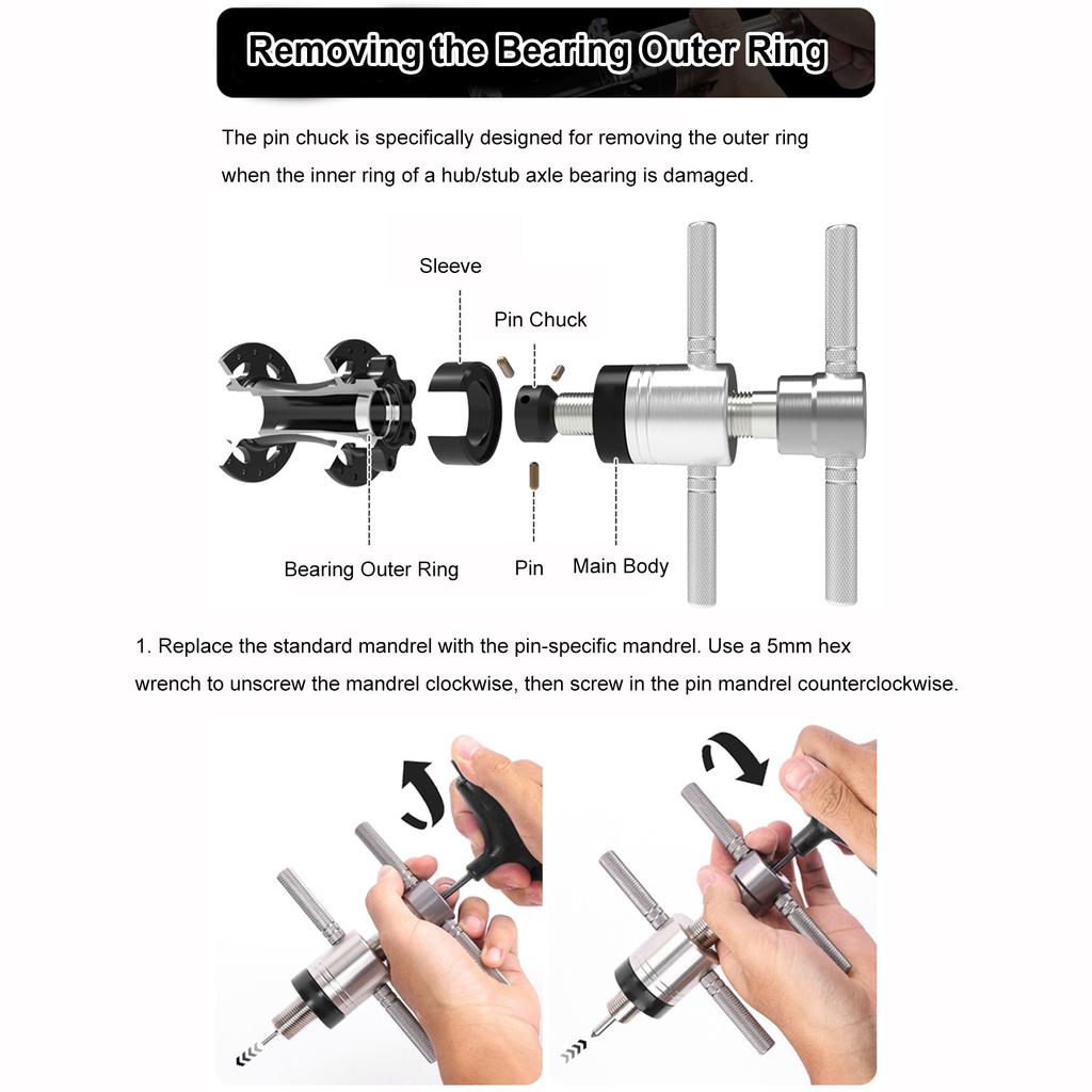 MTB Road Bicycle Hub Bearing Removal Tool Bike Freehub Bearing Tool Tower Base Bearing Removal Puller Bike Hub Bearing Repair