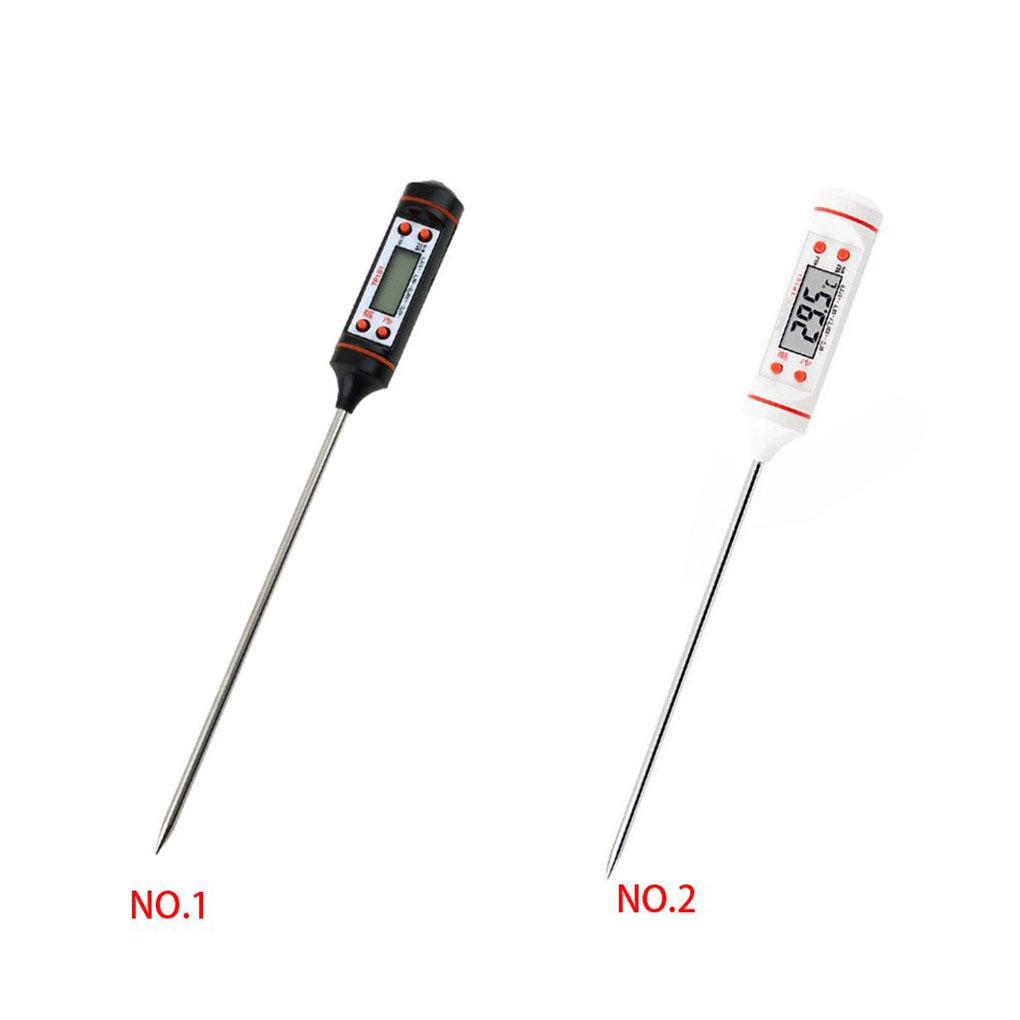 Food Thermometer Household Kitchen Frying Digital Temperature Meter 50-300℃ ℃/℉ Switchable Barbecue Stainless Steel Probe Pen