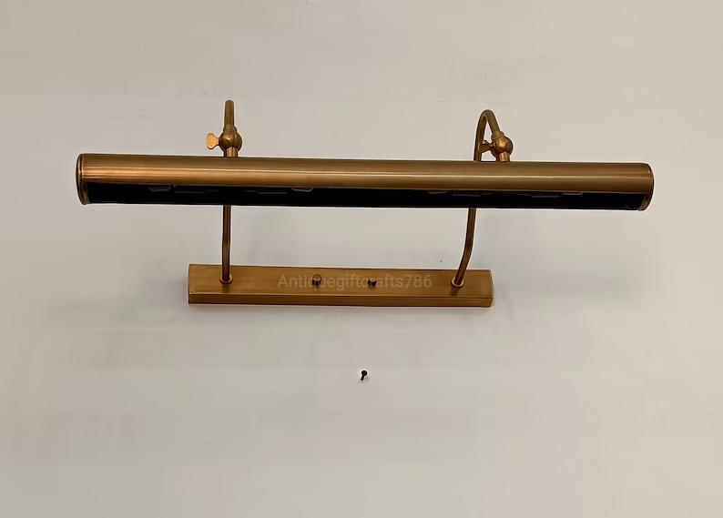Raw Brass Picture Light: Vintage Wall Sconce, Adjustable Lighting