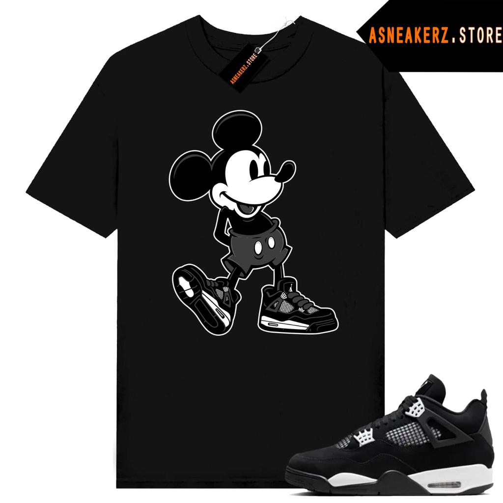Shirt Match AJ 4 White Thunder Sneaker Matching Tee Sneakerhead M Mouse T-Shirt