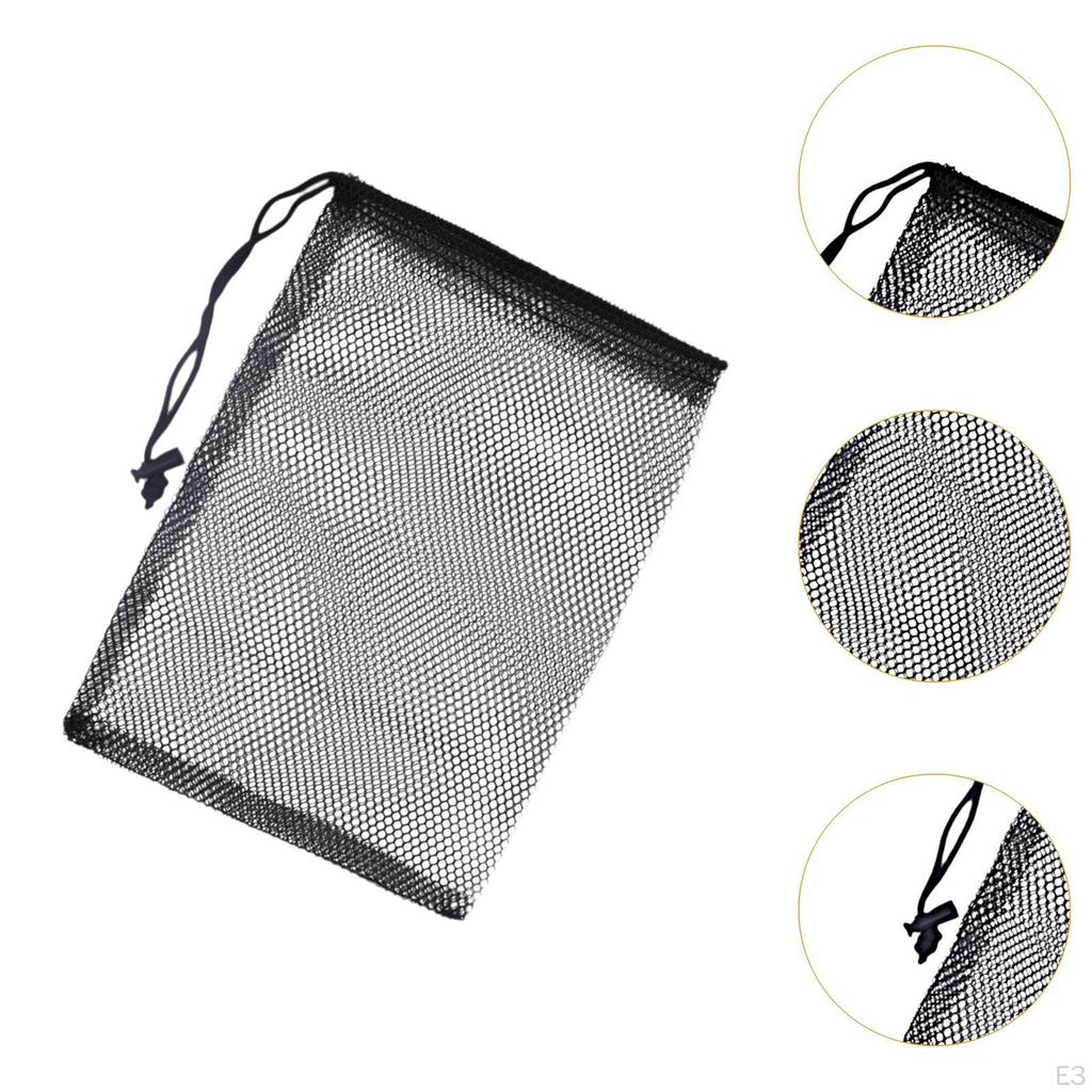 Black Golf Bag with Professional Nylon Storage Net And Drawstring for Shower, Tennis, Gym, Swimming