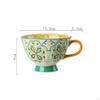 Ceramic Cup, Creative Tea Cups Birthday Gifts Retro Hand Painted Floral Pattern 420 Mug for