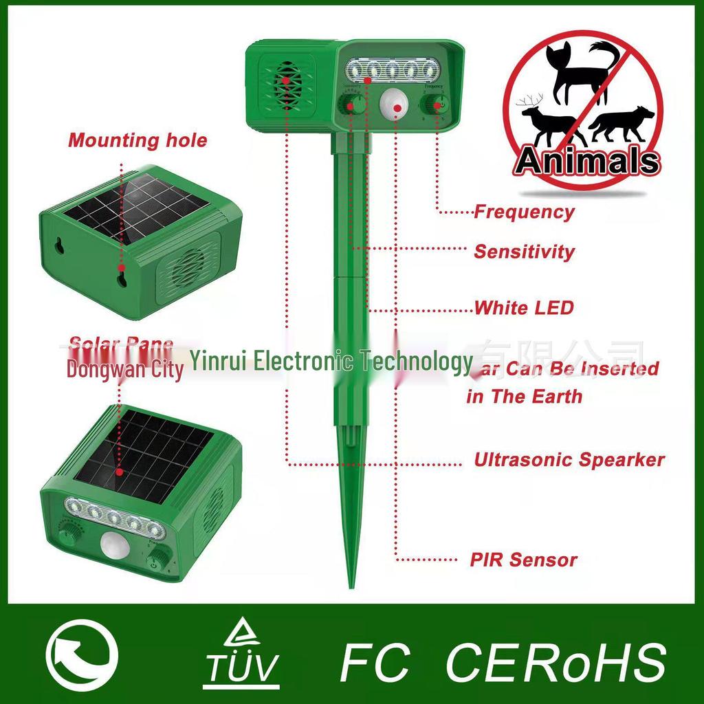 New Enhanced Multi-Animal Solar Pest Repeller for Mice, Snakes, Birds, Dogs, and Insects