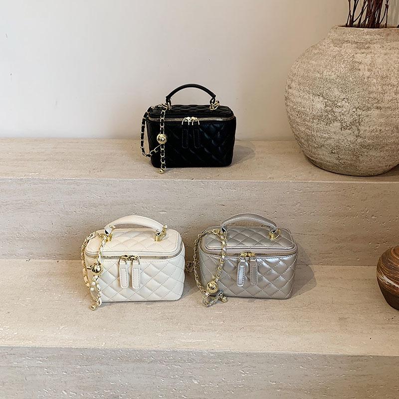 Xiao Xiang Trendy Diamond Lattice Chain Mini Handbag - Versatile Shoulder & Crossbody Square Bag